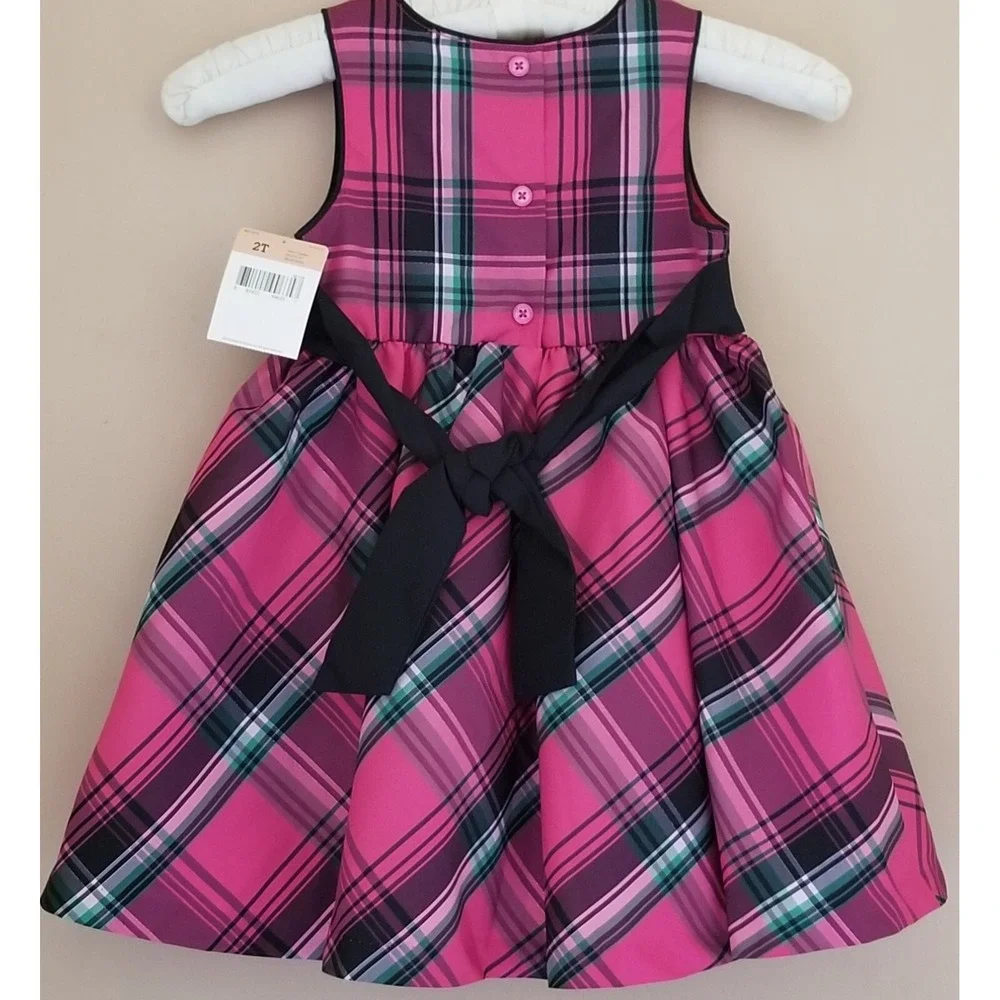 OSHKOSH B'gosh Sleeveless 2-Layer Skirt Button Closure Dress Girl's Sz 2T (NEW)